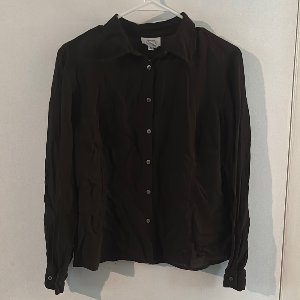 LOFT Women's Black Button Down Shirt